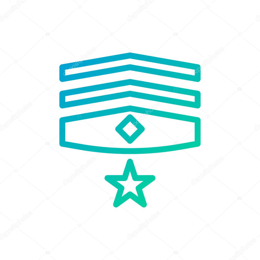 Badge icon gradient green blue colour military vector army element and symbol perfect.