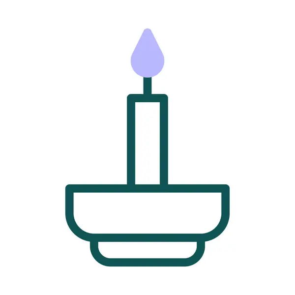 Kerze Symbol Duoton Grün Lila Farbe Ostern Illustration Vektorelement Und — Stockvektor
