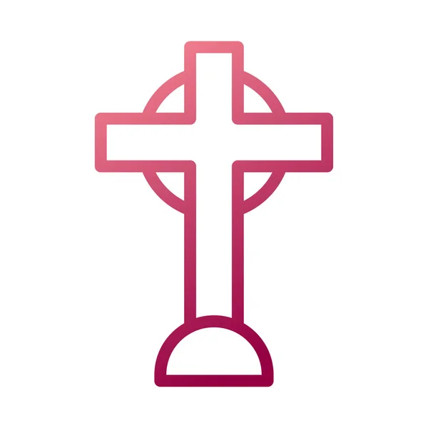 Salib Icon Gradient White Red Colour Easter Illustration Vector Element — Stock Vector