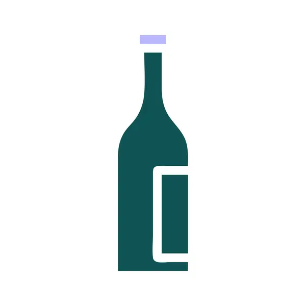 Glas Wein Ikone Solide Grün Lila Farbe Ostern Illustration Vektorelement — Stockvektor