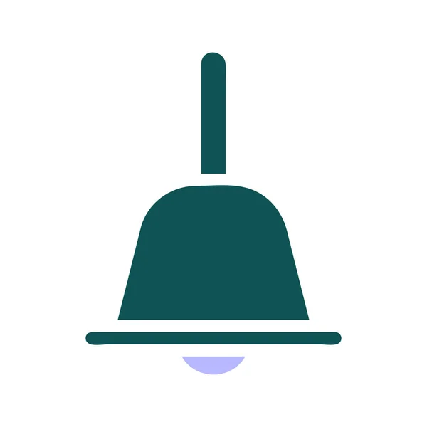 Bell Ikona Stałe Zielony Fioletowy Kolor Wielkanoc Ilustracja Wektor Element — Wektor stockowy