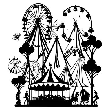 Lunapark karnaval sembolü çizim elementi