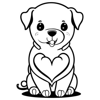 Sevgililer Günü 'n kutlu olsun. Yavru köpek çizim elementini seviyor.