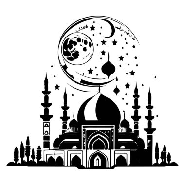 Ramazan ayı Cami çizimi çizim elementi