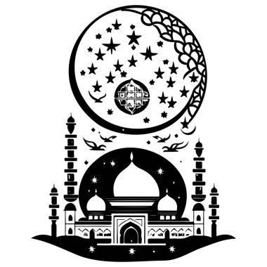 Ramazan ayı Cami çizimi çizim elementi