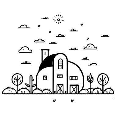 bir çiftlik yayı çizim elementinin ev tırmanışı