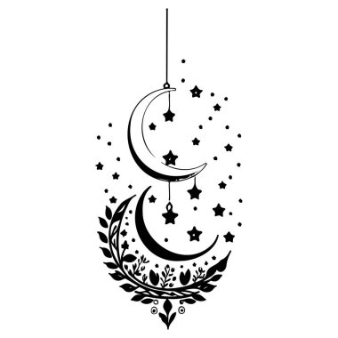 asılı ay yıldızı Ramazan çizim çizim elementi