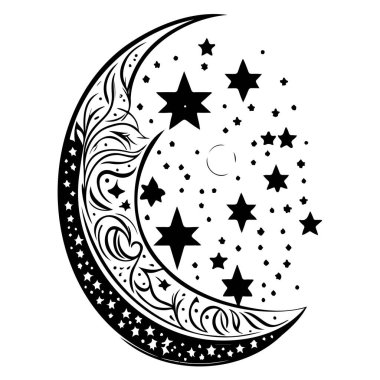 Ay yıldızı ramazan Arap İslami çizim çizim elementi