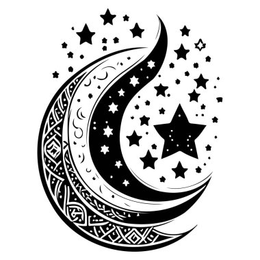 Ay yıldızı ramazan Arap İslami çizim çizim elementi