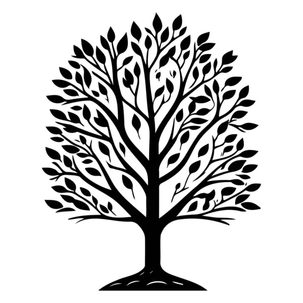 Дерево Квіткова Ілюстрація Ескіз Елемент Малювання Руки Стоковий вектор