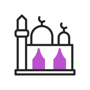 Cami simgesi duotone mor ramazan illüstrasyon sembolü
