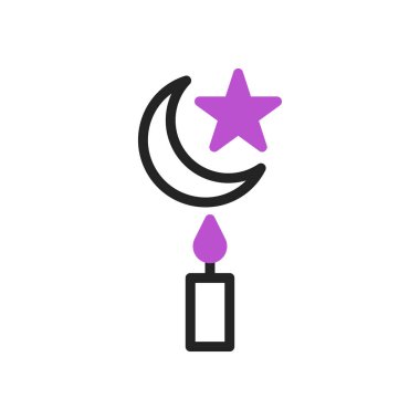 Mum ikonu duotone mor ramazan illüstrasyon sembolü