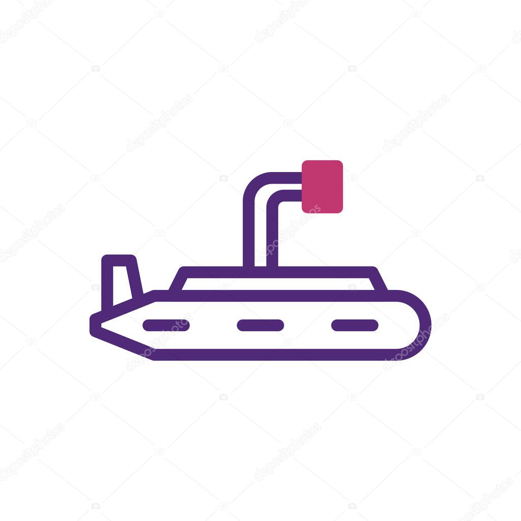 Submarine Element duotone purple pink military illustration symbol