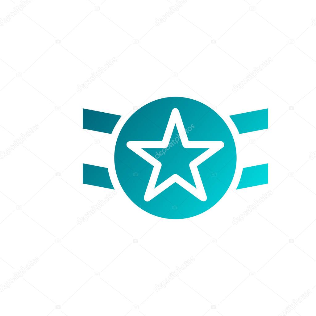 Badge Element solid gradient soft blue military illustration symbol