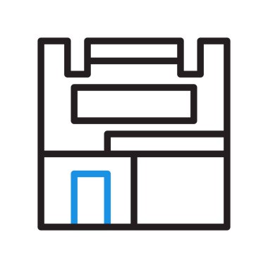 ev simgesi duocolor mavi illüstrasyon