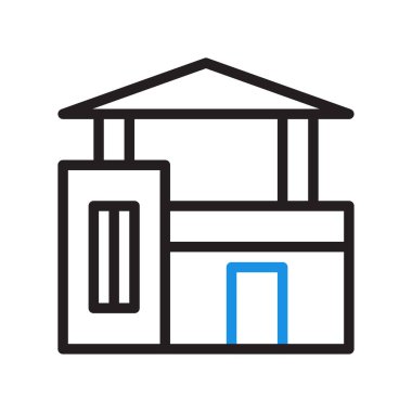 ev simgesi duocolor mavi illüstrasyon