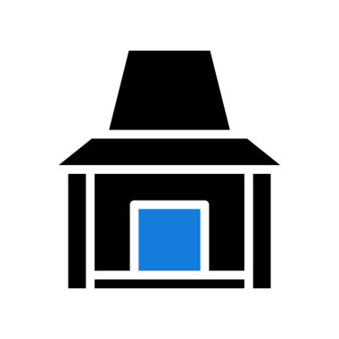 ev simgesi düz mavi siyah illüstrasyon