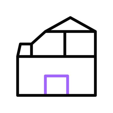 ev simgesi duocolor mor illüstrasyon