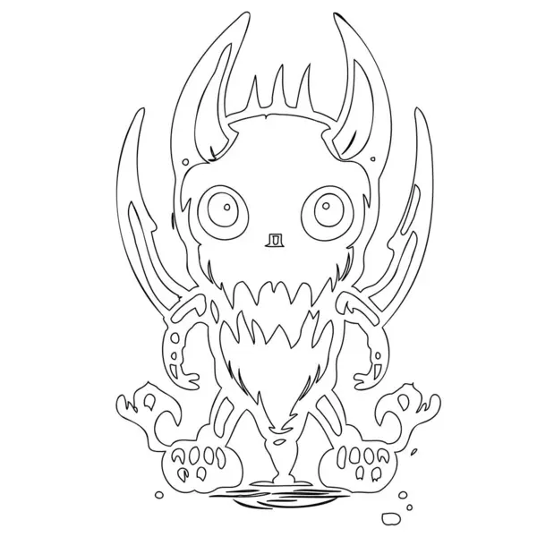 stock vector Monster alien outline illustration sketch element