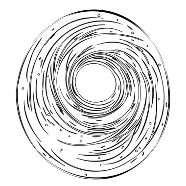 Black hole outline illustration sketch element clipart