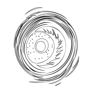 Black hole outline illustration sketch element clipart