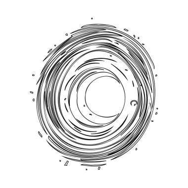 Black hole outline illustration sketch element clipart