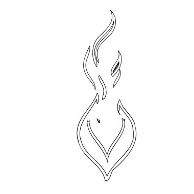 Mum alevi kalp çizim elementi