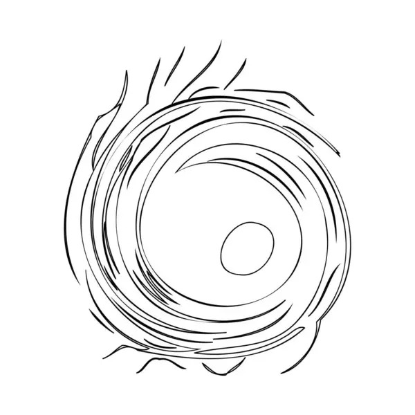 stock vector Black hole outline illustration sketch element