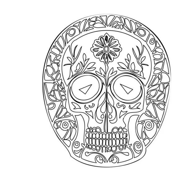 Stock vector day of the dead calaca outline illustration sketch element