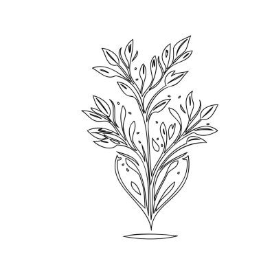 Bleeding Heart flower plant illustration sketch outline element clipart