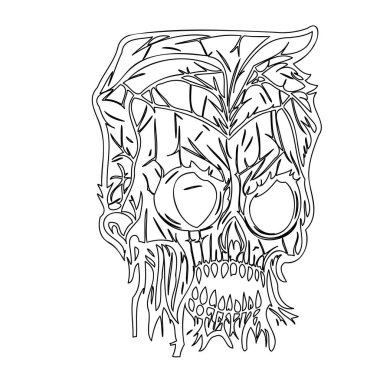 Zombie Halloween illustration sketch outline element clipart