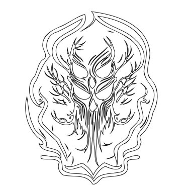 Wendigo Halloween illustration sketch outline element clipart