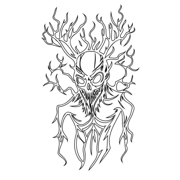 stock vector Wendigo Halloween illustration sketch outline element