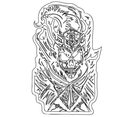 Lich Monster illustration outline element sketch clipart