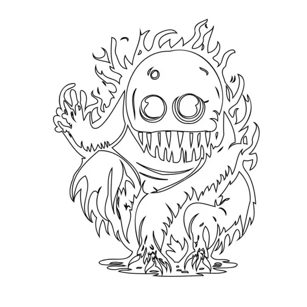 stock vector Swamp Monster illustration outline element sketch