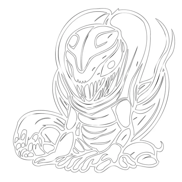 stock vector alien monster illustration outline element sketch