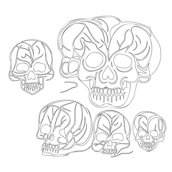 Kurukafalar Calaveras de Dulce illüstrasyon çizimi element taslağı