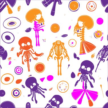 Skeleton abstract pattern abstract seamless halloween wallpaper