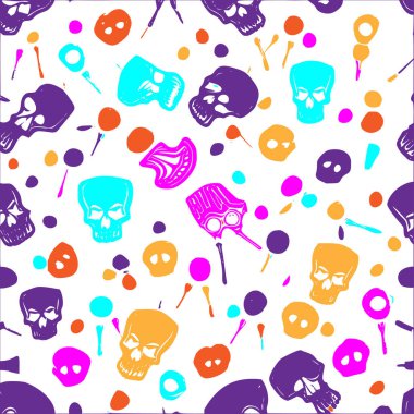 Skeletons Calacas abstract pattern abstract seamless halloween wallpaper