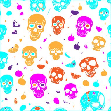 Skeletons Calacas abstract pattern abstract seamless halloween wallpaper