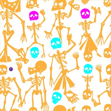 Skeletons Calacas abstract pattern abstract seamless halloween wallpaper