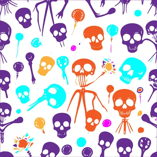 Skeletons Calacas abstract pattern abstract seamless halloween wallpaper