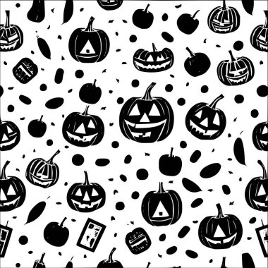 Jack o Lantern abstract pattern abstract seamless halloween wallpaper black clipart