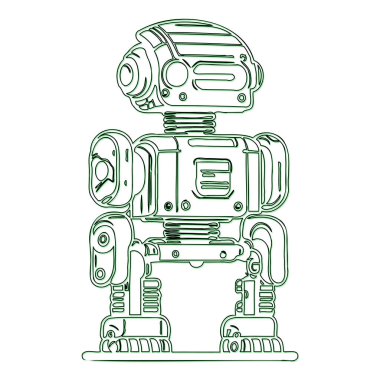 Robot taslak çizimi çizim elementi yeşil