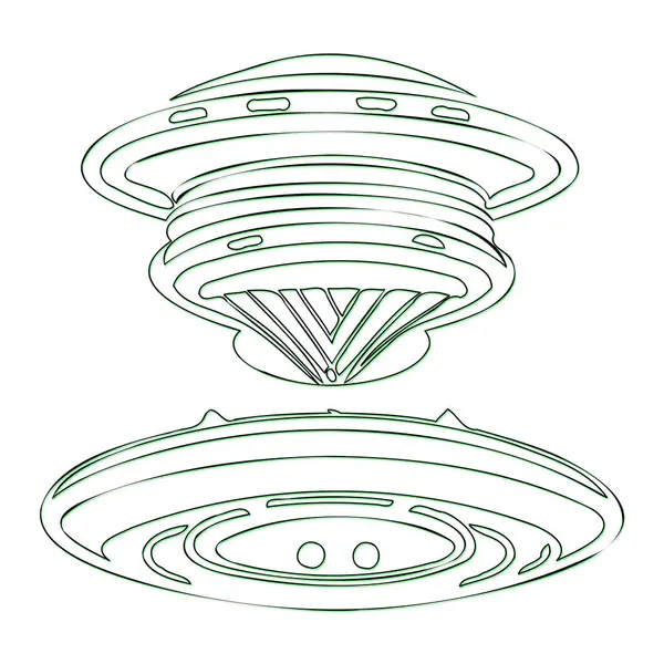 Ufo İstasyonu çizim çizim elementi yeşil