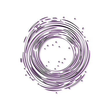 Black hole outline illustration sketch element purple clipart