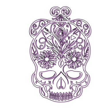 Ornate Sugar Skull Design clipart