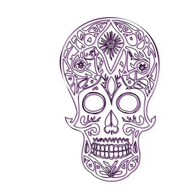 Ornate Sugar Skull Design clipart