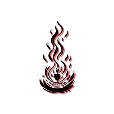 Fire Flame Abstract Design. Concept of heat, energy, and passion. clipart