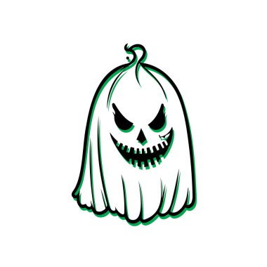 Halloween Ghost Cartoon Illustration. Spooky and fun design for holiday. clipart